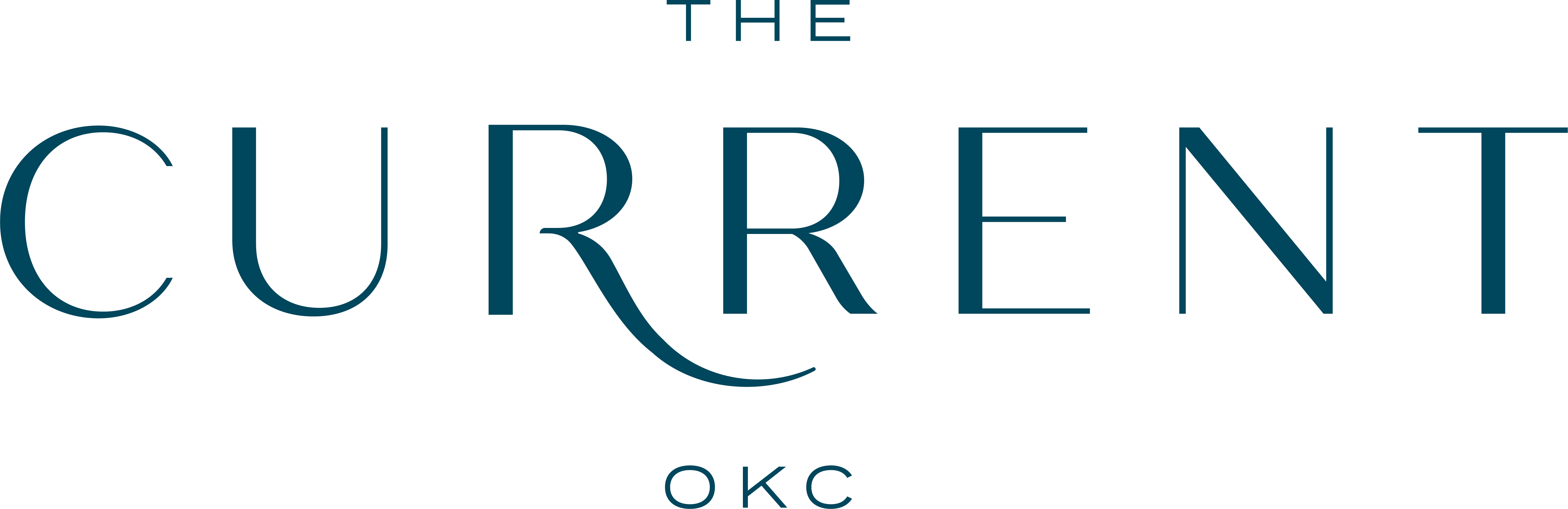 The image features the text "THE CURRENT OKC" in a large, cursive font.